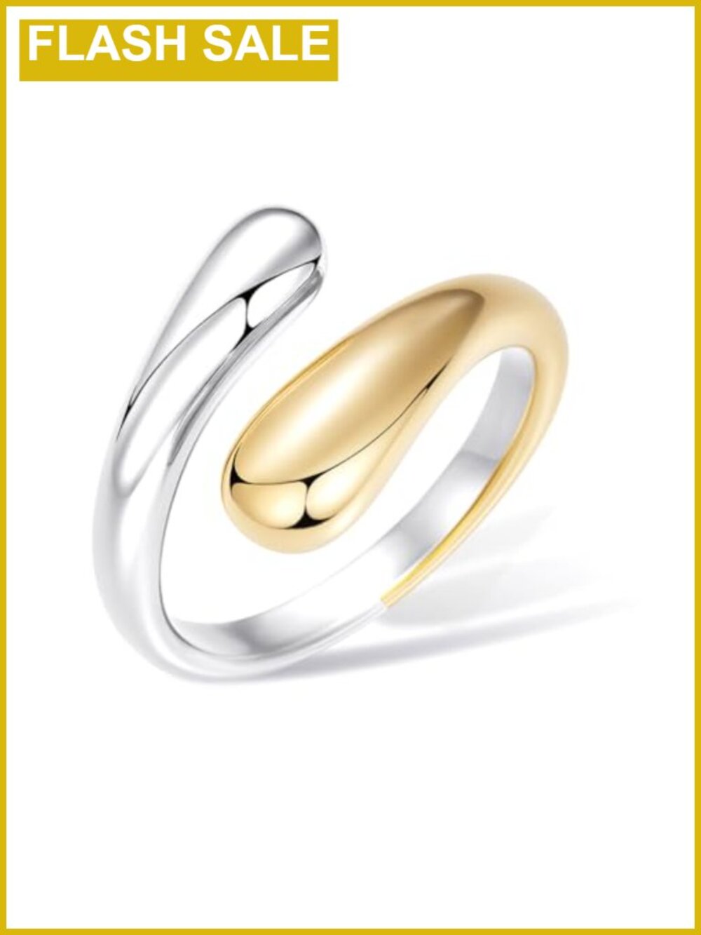 14K Gold Plated Stainless Steel Dome Ring Adjustable Stackable
